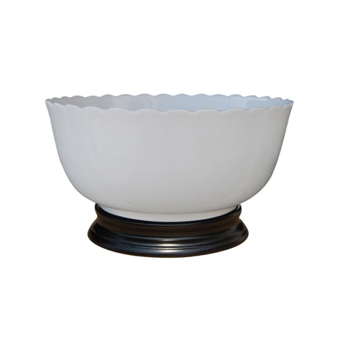 White Porcelain Scalloped Bowl 14" Diameter