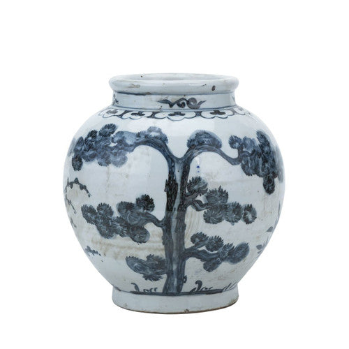 Blue And White Small Jar Pine & Bamboo